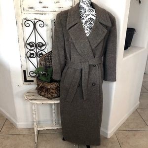 Grayish Brown Harve Benard Alpaca Wool Coat. Size 6.